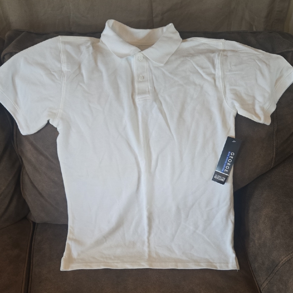 George Boys Classic White Polo Shirt Size XXL (18)
